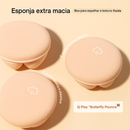 Base almofada de ar com Esponja Borboleta – Cobertura Natural, Hidratação e Controle de Oleosidade