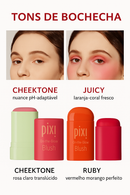 3 em 1 Blush Pixi Stick Hidratante com Cor – Para Bochechas, Lábios e Contorno!