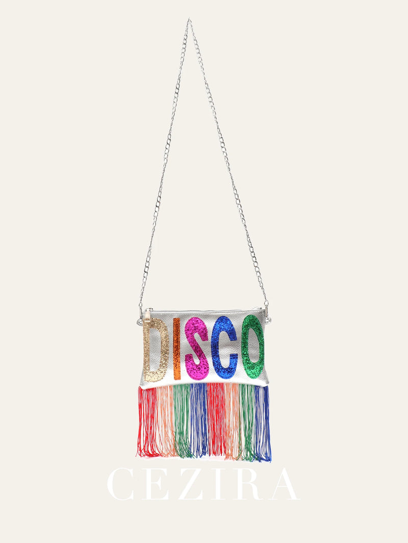 Clutch de Luxo Dopamine com Franjas e Paetês — Estilo Brilhante para Arrasar em Qualquer Ocasião