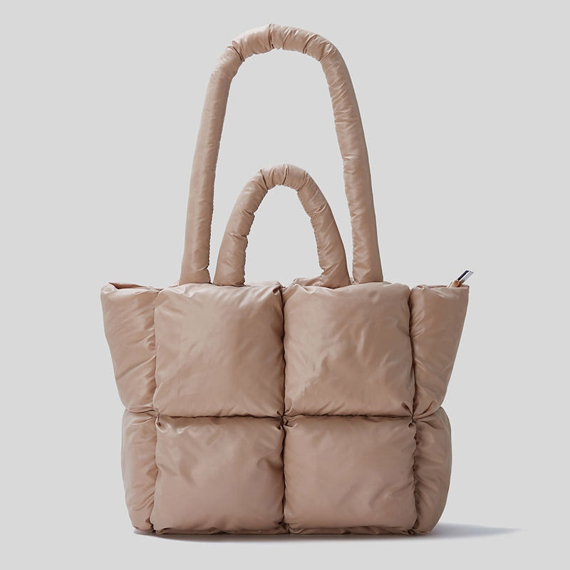 Bolsa puffer nylon acolchoada luxuosa