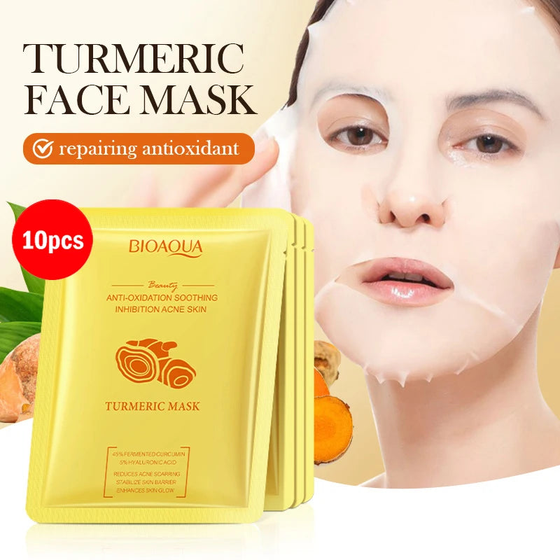 BIOAQUA Máscara Facial com Ácido Hialurônico, Retinol e Extrato de Caracol e cúrcuma