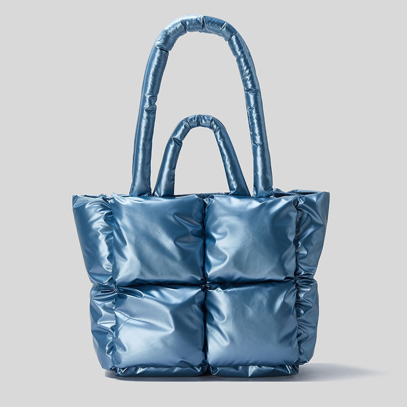 Bolsa puffer nylon acolchoada luxuosa