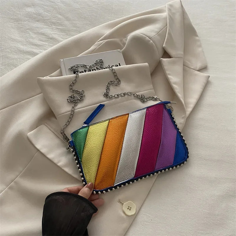 Bolsa Rainbow Color dopamine – Estilo Único, Cores Vibrantes e Design que Encanta!