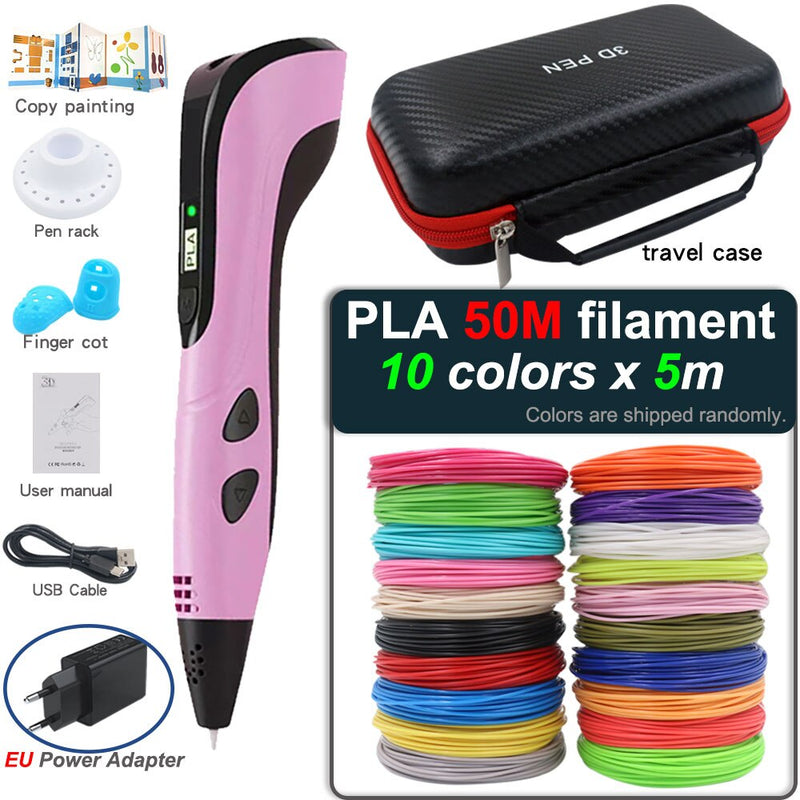 Caneta de impressão 3D com tela LCD para crianças