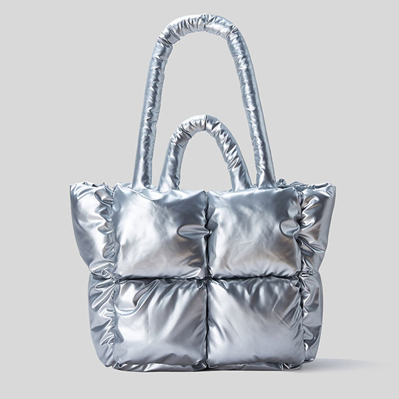 Bolsa puffer nylon acolchoada luxuosa