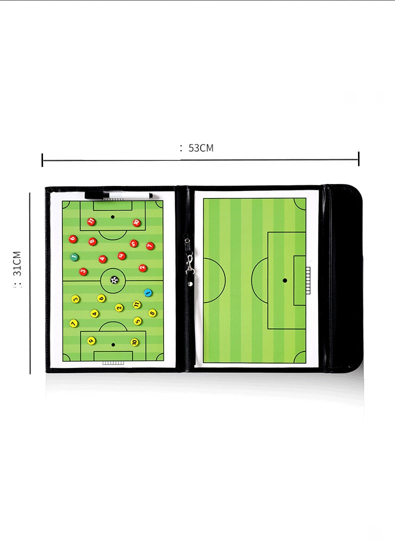Placa prancheta tática magnética dobrável para treino de futebol