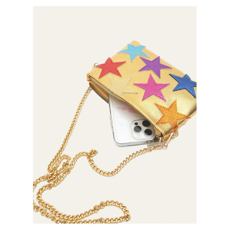 Bolsa Clutch Dopamine Estrelas – Brilho e Estilo