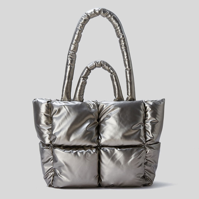 Bolsa puffer nylon acolchoada luxuosa