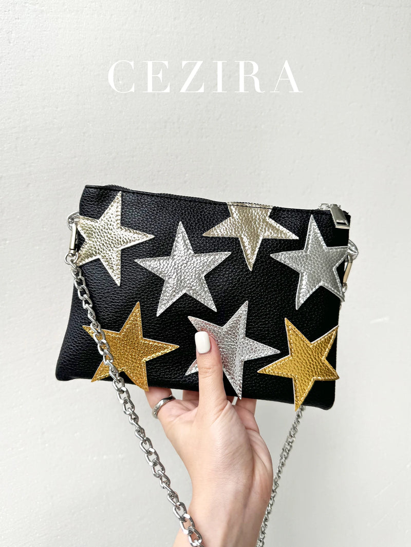 Bolsa Clutch Dopamine Estrelas – Brilho e Estilo