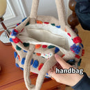 Bolsa Retro Plush Dots – Estilo Fofo, Toque Macio e Muito Espaço