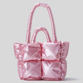 Bolsa puffer nylon acolchoada luxuosa