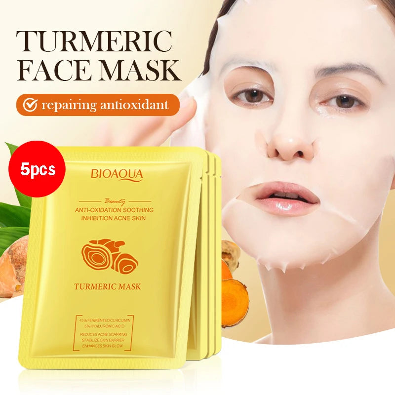 BIOAQUA Máscara Facial com Ácido Hialurônico, Retinol e Extrato de Caracol e cúrcuma