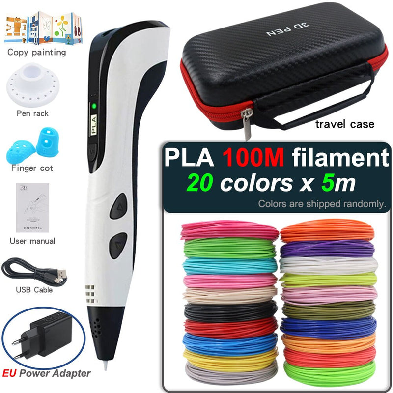 Caneta de impressão 3D com tela LCD para crianças