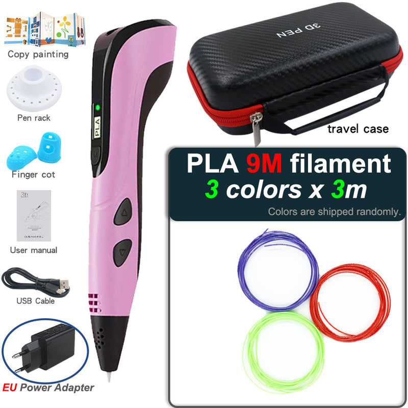 Caneta de impressão 3D com tela LCD para crianças