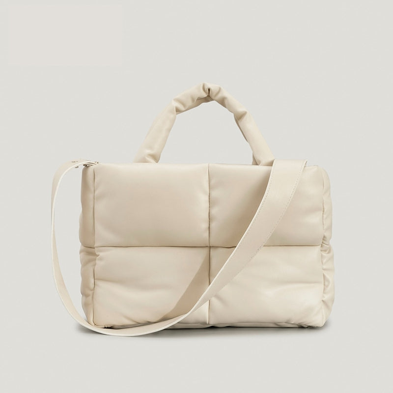 Bolsa puffer courino acolchoada luxuosa