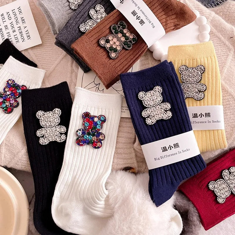 Meias Ursinho com Diamantes – brilho, bonforto e muito Estilo