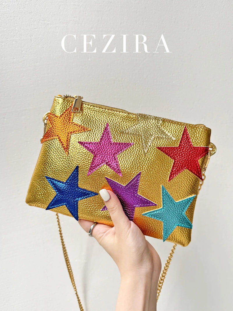 Bolsa Clutch Dopamine Estrelas – Brilho e Estilo