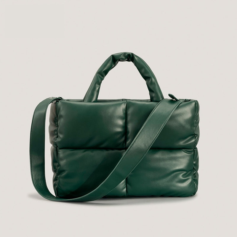 Bolsa puffer courino acolchoada luxuosa