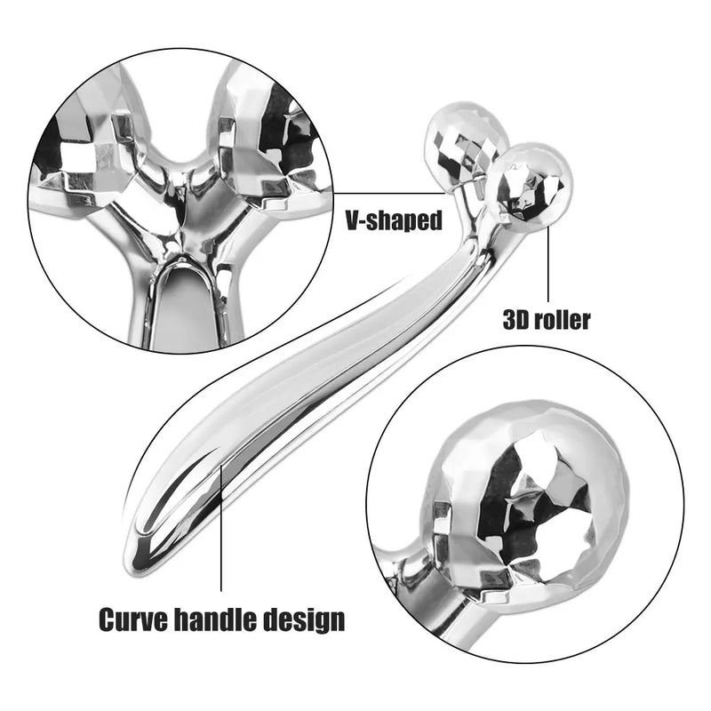 Massageador roller Y 3d e pedra Guasha para lifting