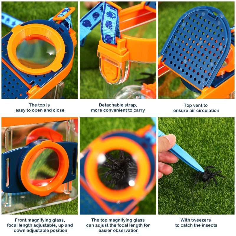 Kit aventureiro de exploração e aprendizagem de insetos