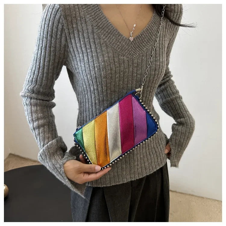 Bolsa Rainbow Color dopamine – Estilo Único, Cores Vibrantes e Design que Encanta!