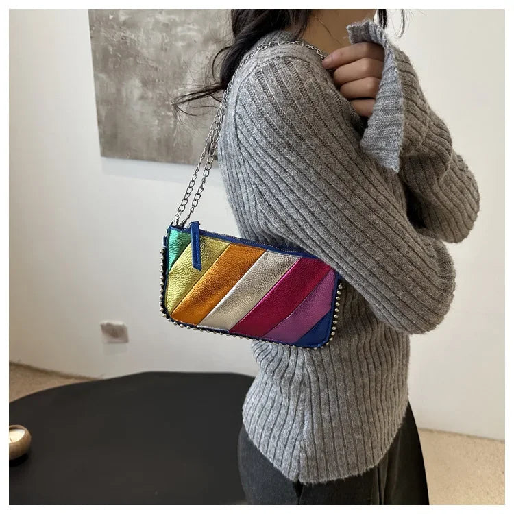 Bolsa Rainbow Color dopamine – Estilo Único, Cores Vibrantes e Design que Encanta!