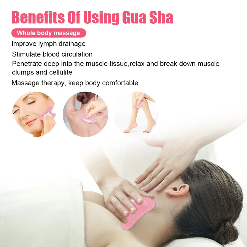 Massageador roller Y 3d e pedra Guasha para lifting